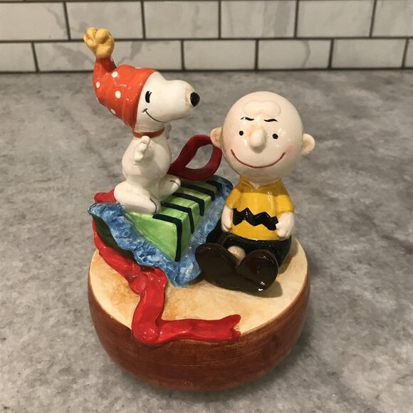 Vintage Schmid Peanuts Music Box Charlie Brown Snoopy Anniversary Waltz Japan - Picture 1 of 9